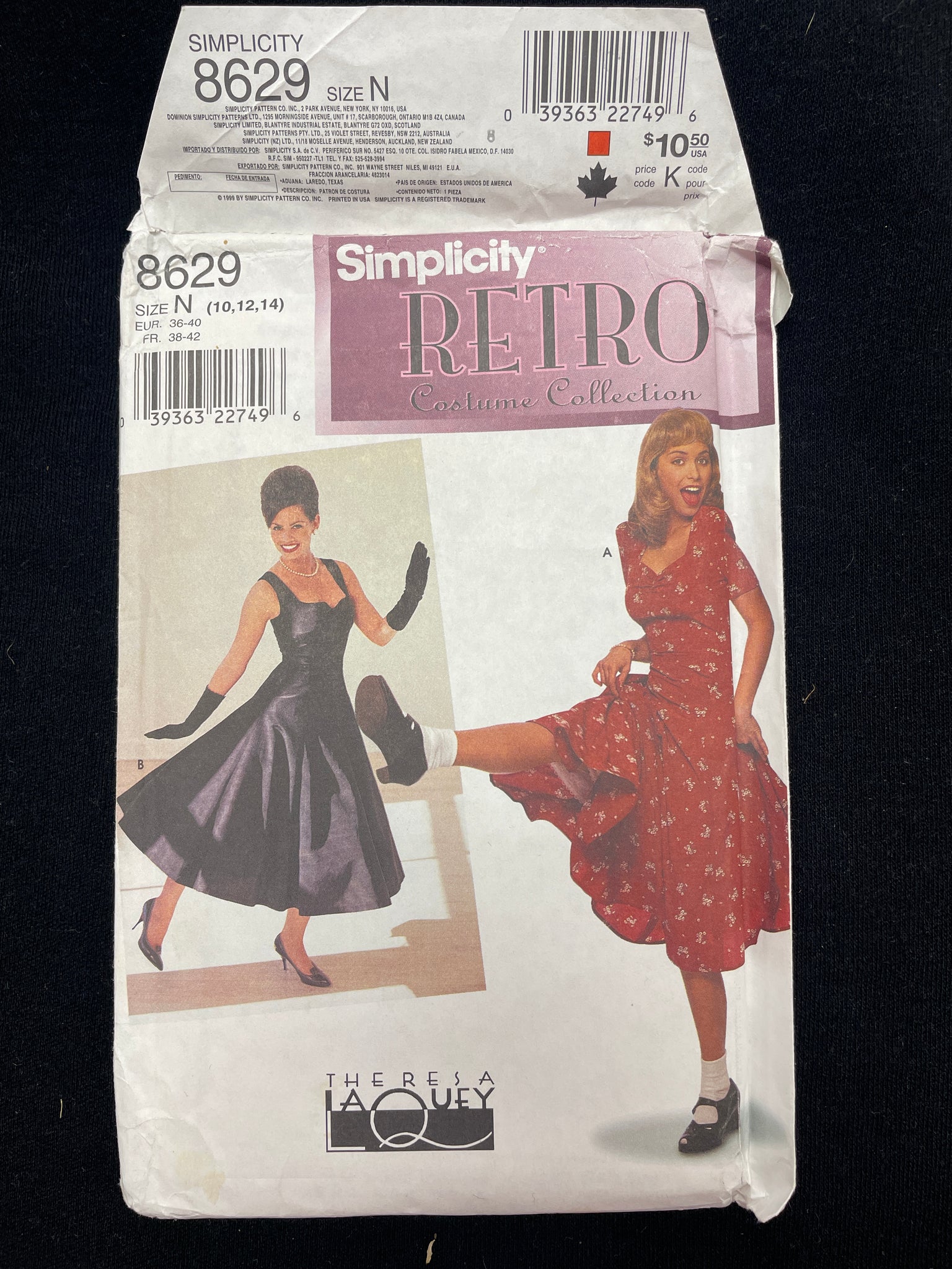 1999 Simplicity 8629 Sewing Pattern - Adult Dresses FACTORY FOLDED