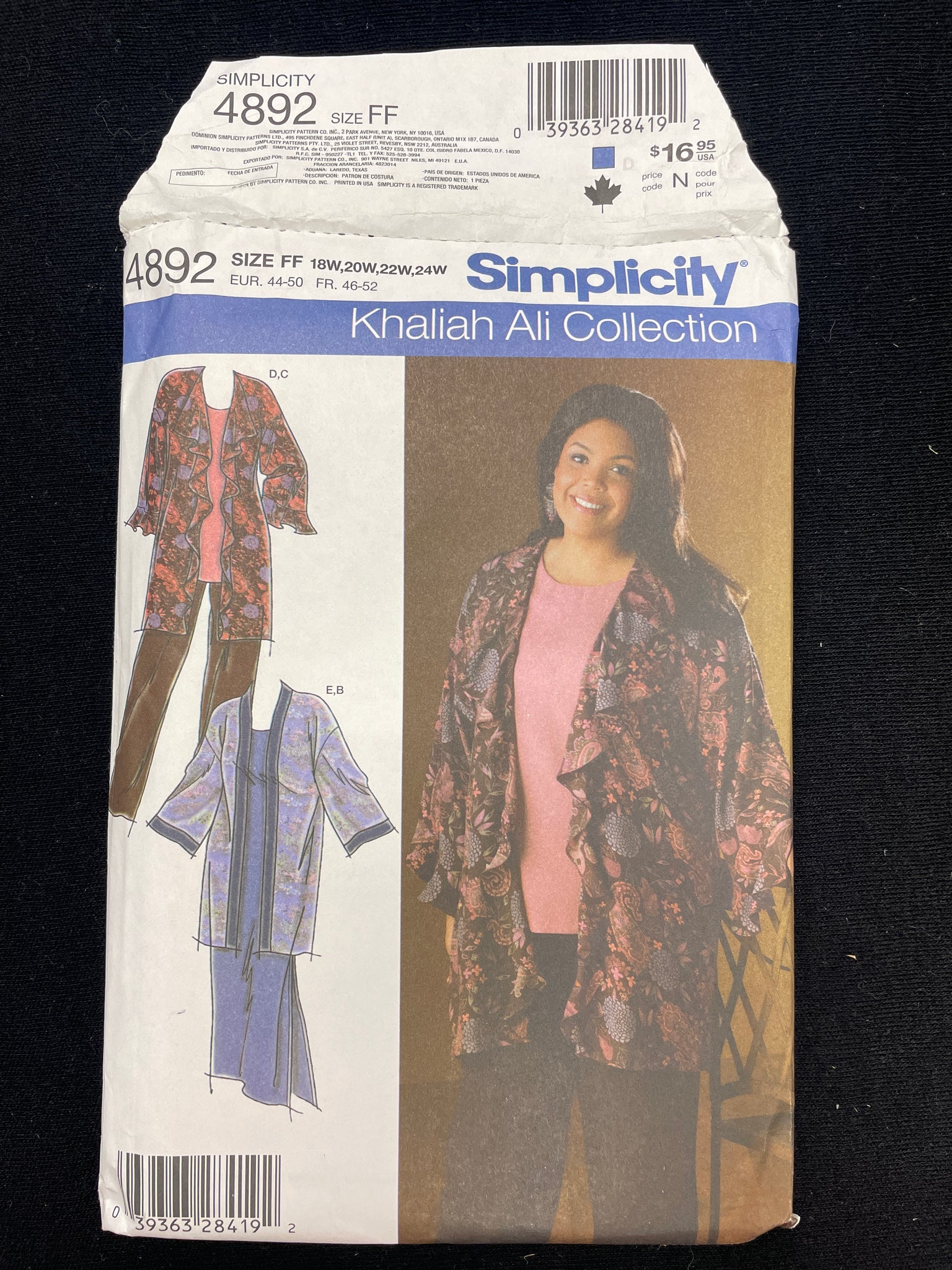 2004 Simplicity 4892 Sewing Pattern - Adult Dress, Tunic, Pants, Kimono  FACTORY FOLDED