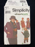 2001 Simplicity 9820 Sewing Pattern - Adult Fleece Vest, Jacket and Hat FACTORY FOLDED
