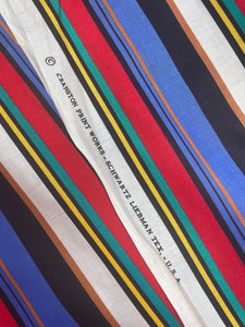Cotton with Printed Stripes Vintage - Multi Bright Stripes