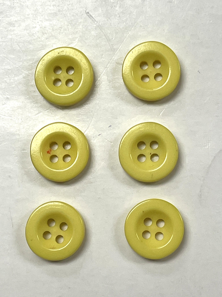Yellow Button Set Buttons Plastic Set of 6 - Yellow – Lucky DeLuxe Fabrics