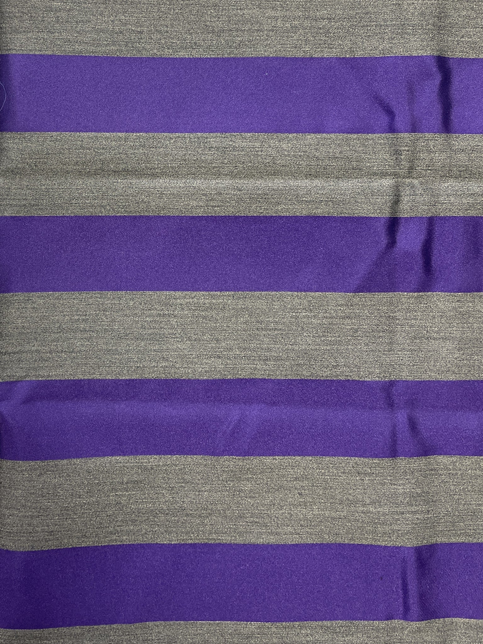 Tie Silk with Yarn-Dyed Stripes - Heather Gray and Royal Purple