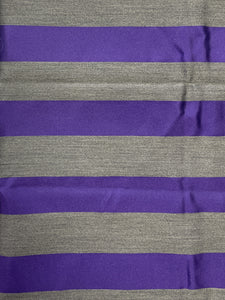 Tie Silk with Yarn-Dyed Stripes - Heather Gray and Royal Purple