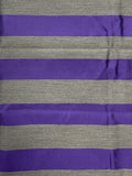 Tie Silk with Yarn-Dyed Stripes - Heather Gray and Royal Purple