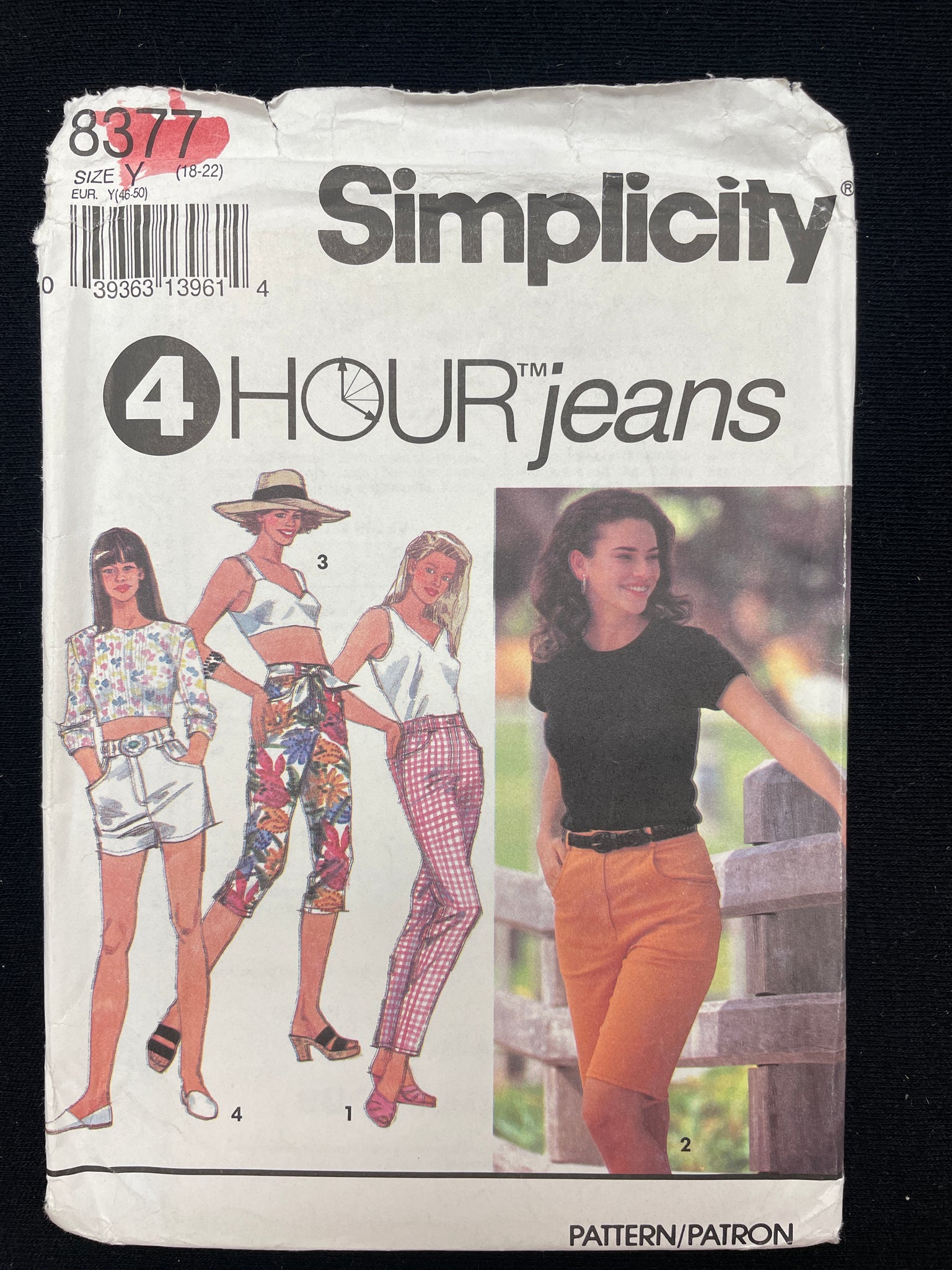 1993 Simplicity 8377 Sewing Pattern - Adult Pants and Shorts FACTORY FOLDED