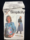 1992 Simplicity 7853 Sewing Pattern - Adult Patchwork Jacket and Skirt FACTORY FOLDED