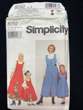 1998 Simplicity 8292 Sewing Pattern - Adult and Child's Jumper Dress and Petticoat FACTORY FOLDED