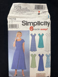 2002 Simplicity 7078 Sewing Pattern - Adult Dresses FACTORY FOLDED