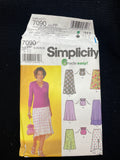 2002 Simplicity 7090 Sewing Pattern - Adult Skirts and Drawstring Purse FACTORY FOLDED