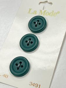 Buttons Plastic Set of 3 - Green