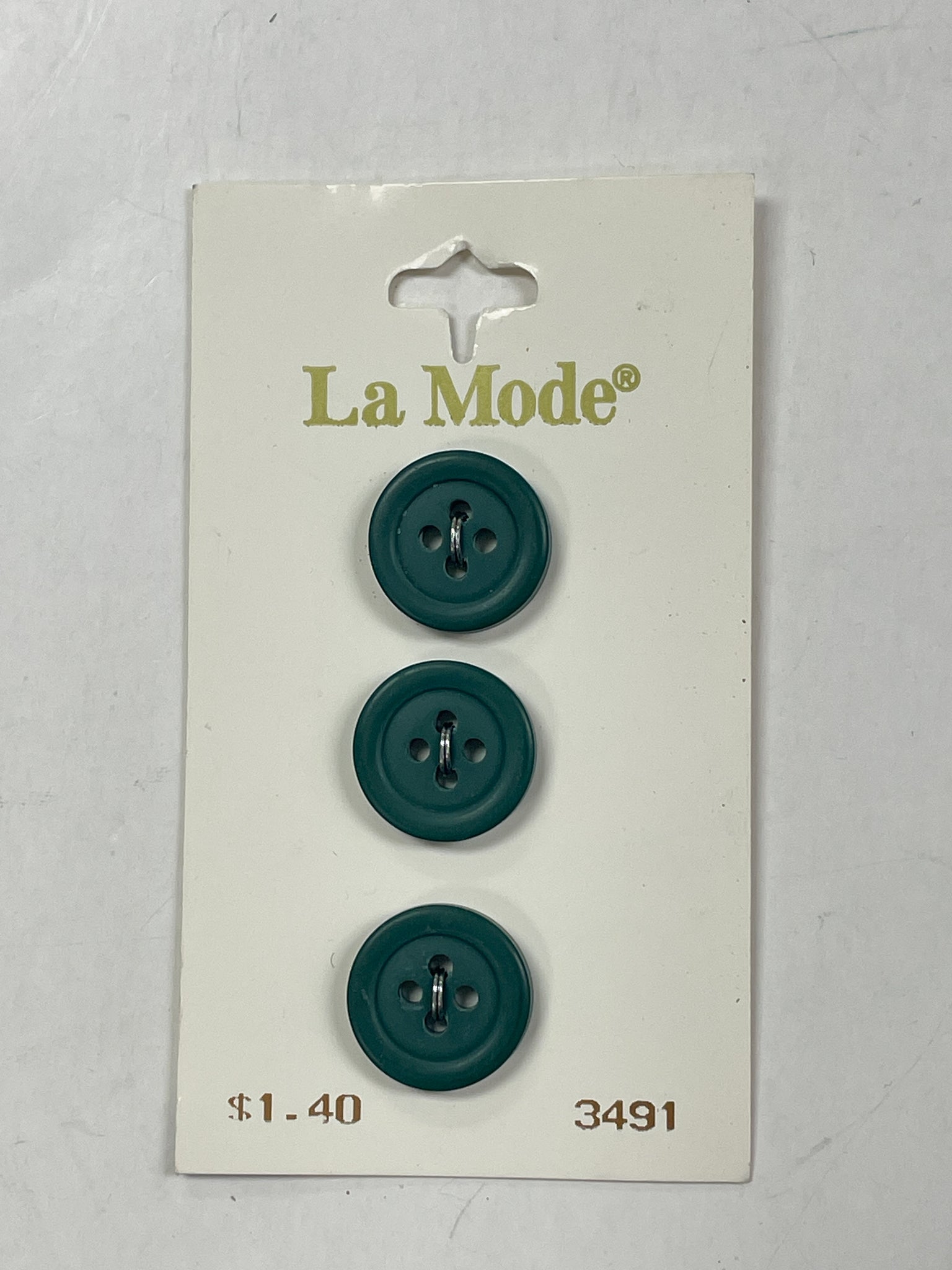 Buttons Plastic Set of 3 - Green