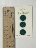 SALE Buttons Plastic Set of 3 - Green