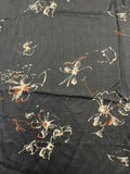 2 YD Polyester - Brushstroke Flowers on Black