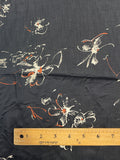 2 YD Polyester - Brushstroke Flowers on Black