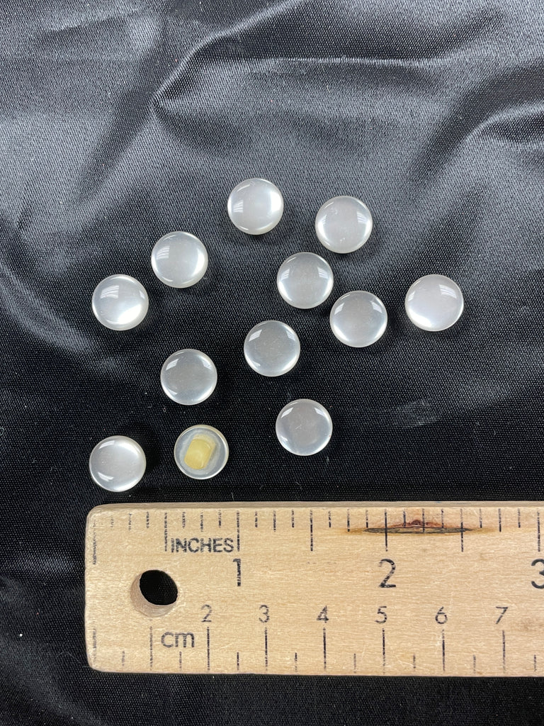 Plastic Shank Buttons Set of 12 Vintage - Pearlized Off White