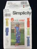 1998 Simplicity 8070 Sewing Pattern - Adult Faux Wrap Dress FACTORY FOLDED