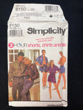 1992 Simplicity 8150 Sewing Pattern - Adult shirts, Shorts and Tie FACTORY FOLDED