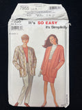 1992 Simplicity 7955 Sewing Pattern - Adult Jacket, Pants and Skirt FACTORY FOLDED