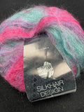 Mohair/Silk Yarn - Variegated Hot Pink, Purple, and Teal