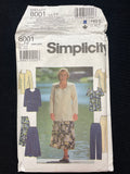 1997 Simplicity 8001 Sewing Pattern - Adult Tunic, Blouse, Skirt and Pants FACTORY FOLDED