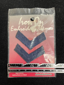 Iron-On Embroidered Chevron Appliqués -  Royal Blue, Navy Blue or Red