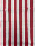 4 YD Poly/Cotton Printed Stripe - Red and White