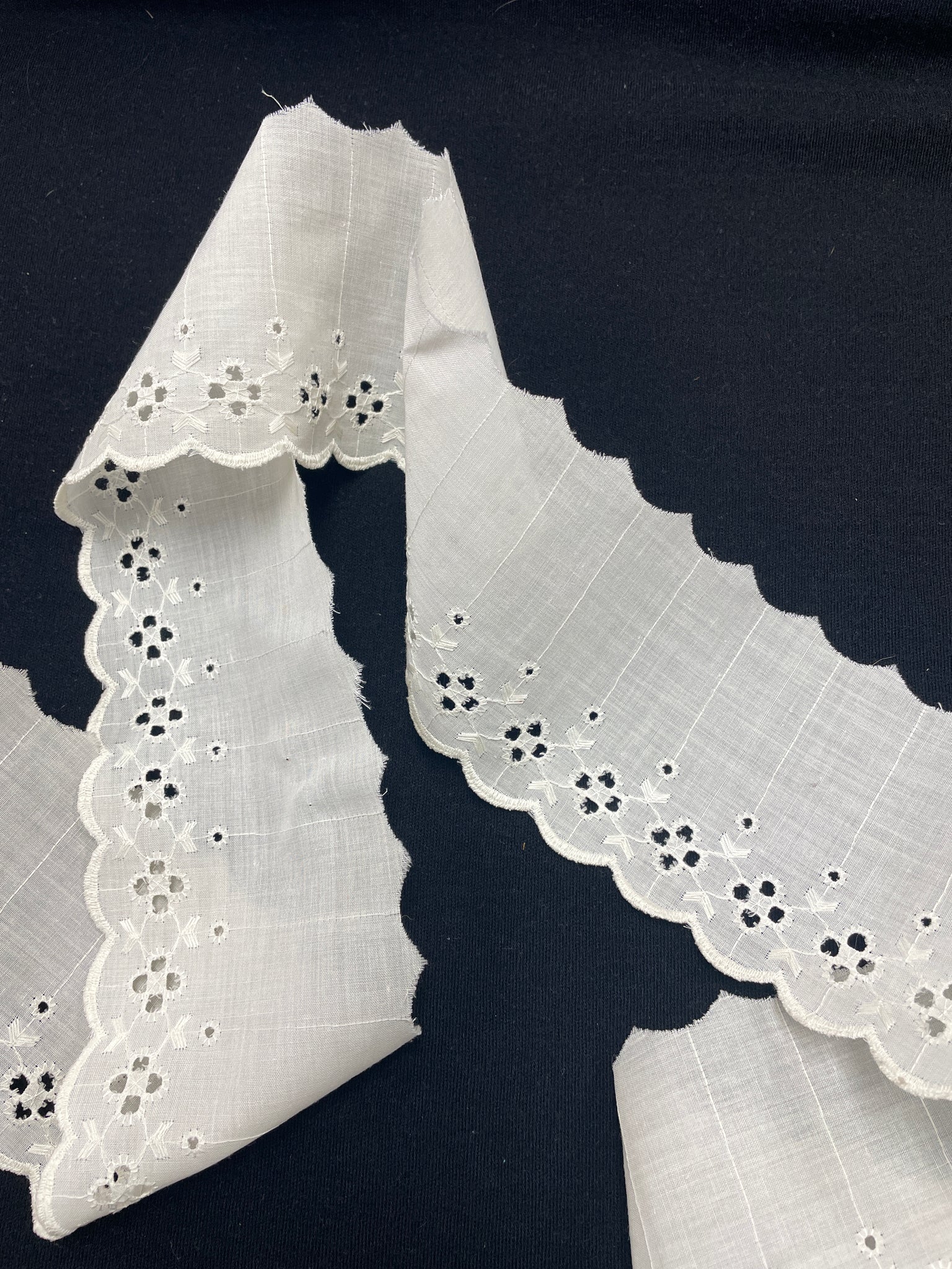 Cotton/Poly Scalloped Eyelet Trim Vintage - Off White