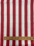 4 YD Poly/Cotton Printed Stripe - Red and White