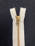 Zipper 5.5" - Cream with Brass Teeth