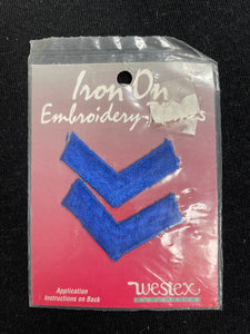 Iron-On Embroidered Chevron Appliqués -  Royal Blue, Navy Blue or Red