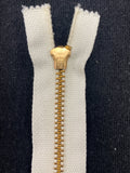 Zipper 5.5" - Cream with Brass Teeth