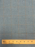 3 1/2 YD Poly/Wool Blend Yarn-Dyed Plaid - Grayish Blues and Tan