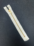Zipper 5.5" - Barely Off White with Brass Teeth