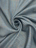 3 1/2 YD Poly/Wool Blend Yarn-Dyed Plaid - Grayish Blues and Tan