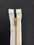 Zipper 5.5" - Barely Off White with Brass Teeth