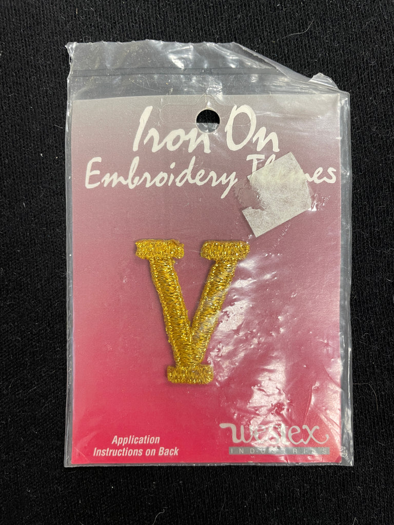Iron-On Embroidered Roman Numeral Appliqués - Gold Metallic III, V, X ...