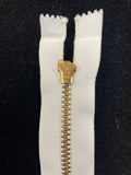 Zipper 5.5" - Barely Off White with Brass Teeth