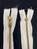 Zipper 16" - Off White with Brass Teeth