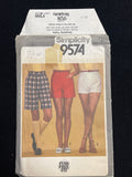 1980 Simplicity 9574 Sewing Pattern - Adult Shorts FACTORY FOLDED