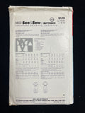 1980's See & Sew 3802 Sewing Pattern - Adult Dress FACTORY FOLDED