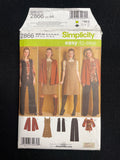 2008 Simplicity 2866 Sewing Pattern - Adult Jacket, Vest, Blouse, Dress, and Pants FACTORY FOLDED