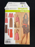 2008 Simplicity 3505 Sewing Pattern - Adult Jacket, Top, Dress, Pants, Shorts and Sash FACTORY FOLDED