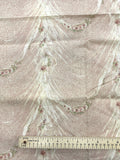 2 YD Polyester Voile Vintage - Pink with White Swags of "Sheer" and Small Roses