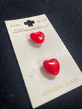 Buttons Plastic Set of 2 Vintage - Red Hearts