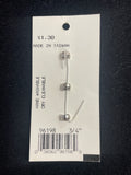 Buttons Plastic Set of 3 Vintage - Silver-Toned Hearts with Bows