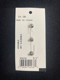 Buttons Plastic Set of 3 Vintage - Silver-Toned Stars with Tiny Dots