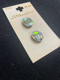 Buttons Plastic Set of 2 Vintage - Holographic Ovals