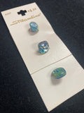 Buttons Plastic Set of 2 or 3 Vintage - Holographic Rounded Squares