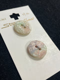 Buttons Plastic Set of 2 Vintage - Marbled Pastels
