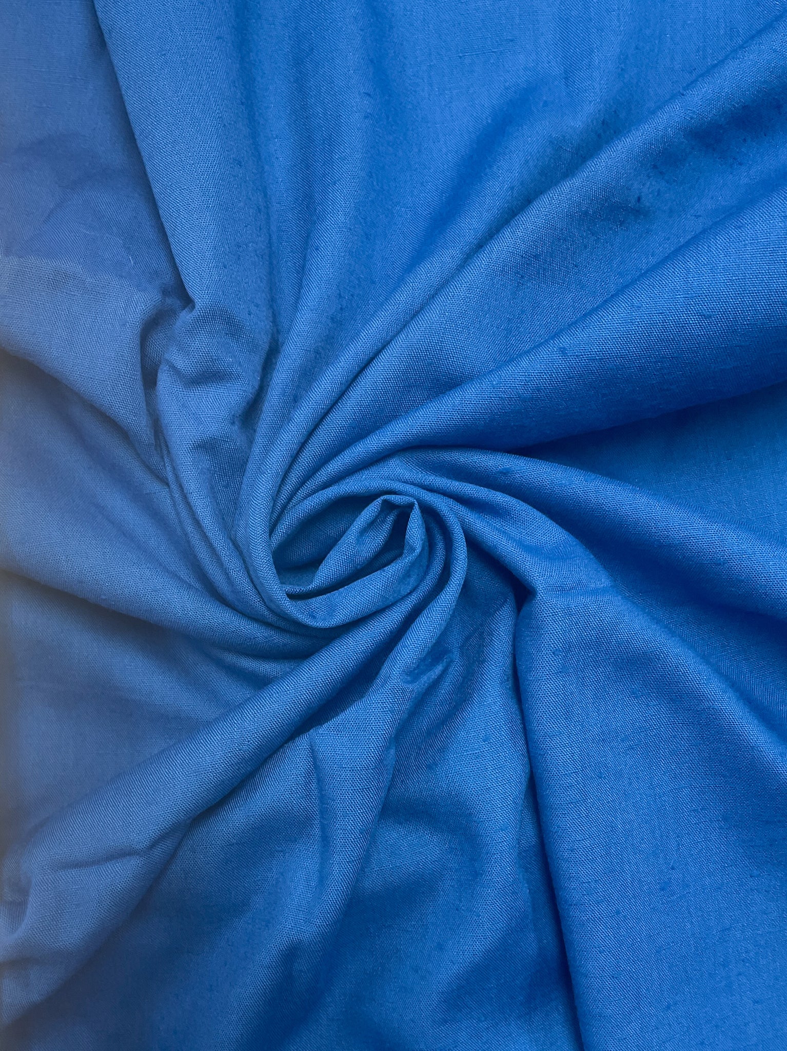 1 1/2 YD Poly/Rayon Vintage - Blue Slub Weave